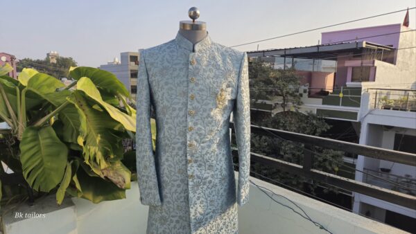 Pastel blue sherwani - Image 4