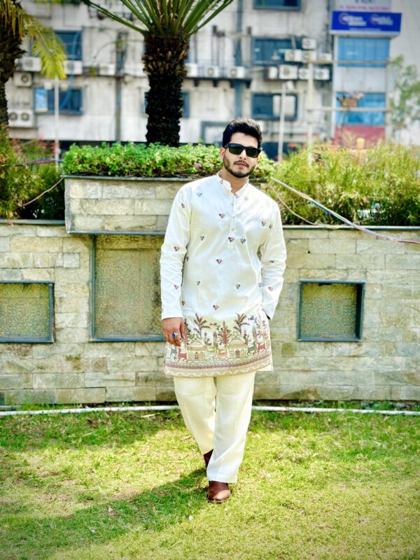 White multi color kurta