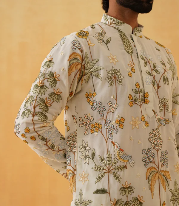 cream georgette kurta - Image 3