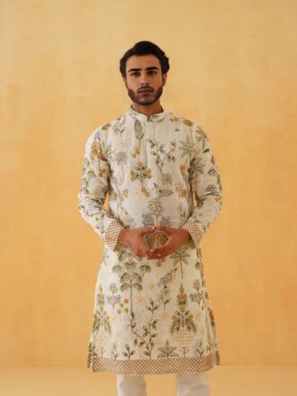 Cream georgette kurta