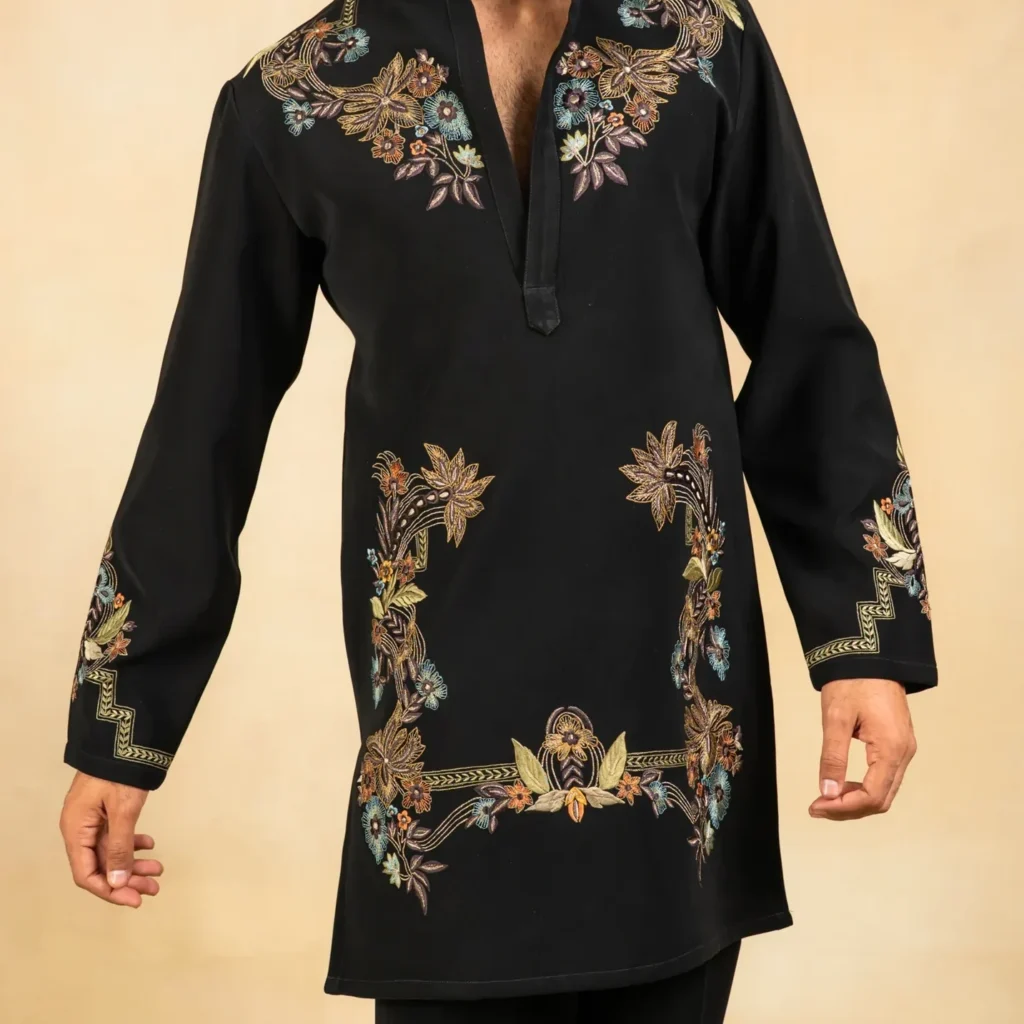 Black Embroidered kapil sharma Kurta Set