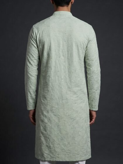 Mint Green Geometric Kurta for Men | Designer Ethnic Wear | BK Tailors